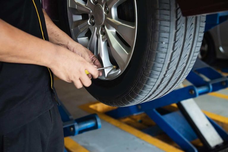 Changing car tire